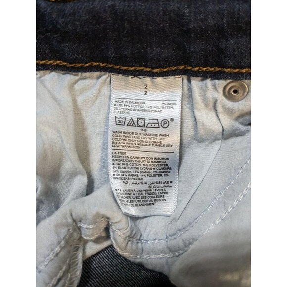 Old Navy Curvy Profile Mid Rise Dark Blue Denim Skinny Jeans Womens 2 Stretch - Picture 6 of 6